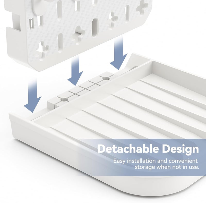 CLESOO Baby Bottle Drying Rack Bottle Dryer Rack for 12 Bottle Drying Rack Space Saving Kitchen Countertop Vertical Cup Drainer Rack Detachable Baby Bottle Holder Storage Organizer Pump Part Dryer Rack White - Image 5